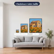 Mas provençal et tournesols sous le ciel d'été – tailles disponibles