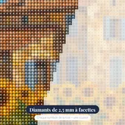 Mas provençal et tournesols sous le ciel d'été – gros plan des diamants