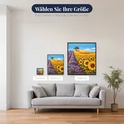Lavendel und Sonnenblumen unter südlicher Sonne – verfügbare Größen