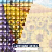 Lavender and Sunflower Fields with Lone Hilltop Tree – diamond close-up