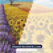 Campi di lavanda e girasoli con albero solitario – primo piano dei diamanti