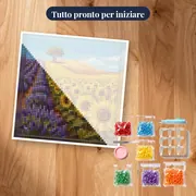 Campi di lavanda e girasoli con albero solitario – kit pronto per iniziare