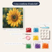 Girasole Gigante con Ape tra Petali Luminosi – contenuto del kit