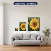 Gros plan tournesol et abeille butineuse – tailles disponibles