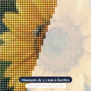 Gros plan tournesol et abeille butineuse – gros plan des diamants
