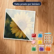 Girasole Gigante con Ape tra Petali Luminosi – kit pronto per iniziare