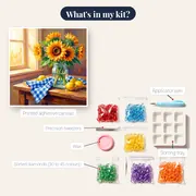 Sunflowers in a Glass Mason Jar – kit contents