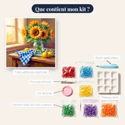 Bouquet de tournesols dans un bocal en verre – contenu du kit