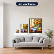Zonnebloemen in glazen pot met citroens – beschikbare formaten