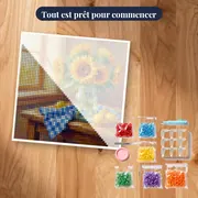 Bouquet de tournesols dans un bocal en verre – kit prêt à commencer