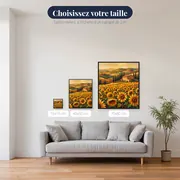Champ de tournesols et ferme toscane – tailles disponibles