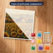 Champ de tournesols et ferme toscane – kit prêt à commencer
