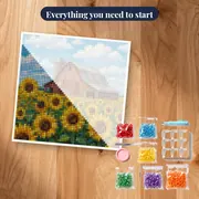 Red Barn Behind Sunflower Field – kit ready to start
