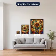 Mazzo di girasoli in stile vetrata colorata – misure disponibili
