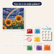 Zonnebloemen Onder Regenboog Na De Storm – inhoud van het pakket