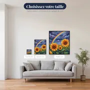 Tournesols sous l'arc-en-ciel après l'orage – tailles disponibles