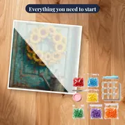 Sunflower Wreath on Turquoise Door – kit ready to start