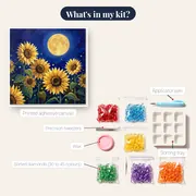 Sunflowers Under A Full Moon With Fireflies – kit contents