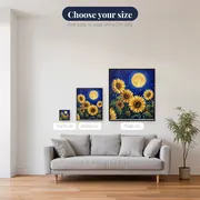 Sunflowers Under A Full Moon With Fireflies – available sizes