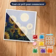 Tournesols sous la pleine lune et lucioles – kit prêt à commencer