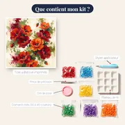Bouquet de coquelicots à l'aquarelle – contenu du kit