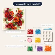 Bouquet di papaveri rossi ad acquerello – contenuto del kit