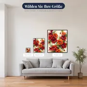 Rote Mohnblumen in lockerem Aquarellstil – verfügbare Größen