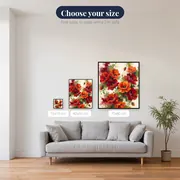 Loose Watercolor Red Poppies on Cream – available sizes