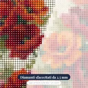 Bouquet di papaveri rossi ad acquerello – primo piano dei diamanti