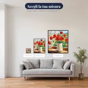 Bouquet di papaveri rossi in brocca smaltata – misure disponibili
