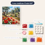 Sentiero di campagna tra fiori e ulivi – contenuto del kit