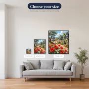 Winding Country Path Through Red Poppies and White Daisies – available sizes