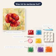Rote Mohnblüte mit Morgentau – Inhalt des Sets