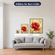 Rote Mohnblüte mit Morgentau – verfügbare Größen