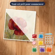 Coquelicot Rouge Perlé de Rosée Matinale – kit prêt à commencer