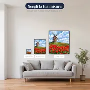 Mulino a vento tra i papaveri rossi – misure disponibili