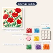 Vivid Red Poppies in Japanese Style – kit contents