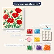 Bouquet de papaveri rossi su fondo crema – contenuto del kit