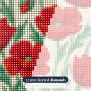 Vivid Red Poppies in Japanese Style – diamond close-up