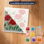 Vivid Red Poppies in Japanese Style – kit ready to start