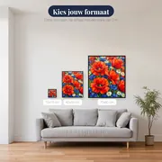 Veldbloemen Met Rode Klaprozen En Blauwe Korenbloemen – beschikbare formaten