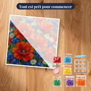 Prairie estivale de fleurs des champs entrelacées – kit prêt à commencer