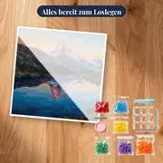 Matterhorn im Morgenlicht am stillen See – Set bereit zum Loslegen