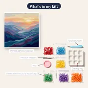 Layered Blue Misty Ridges at Sunset – kit contents