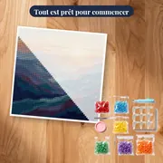 Crêtes brumeuses au coucher du soleil – kit prêt à commencer