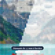 Canoë rouge sur lac glaciaire turquoise – gros plan des diamants