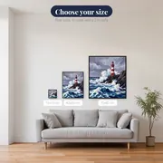 Stormy Lighthouse On Rocky Cliff – available sizes