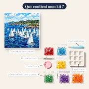 Régate de voiliers sur mer agitée – contenu du kit