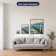 Meeuwen op houten palen bij laagwater – beschikbare formaten