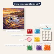 Surfista Sulla Vaga Al Tramonto – contenuto del kit